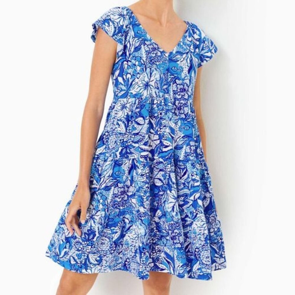 Lilly Pulitzer Kawai Swing Dress  Blue Tang NWT L